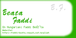 beata faddi business card